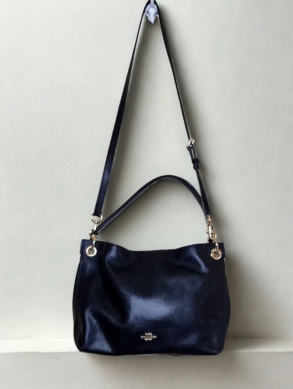 COACH Clarkson Hobo Bag in Black Pebbled Leather (Style Number 24947)